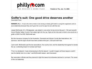 Hole in One Golf Lawsuit Lawyers Agreement Philadelphia news denied claim in NJ